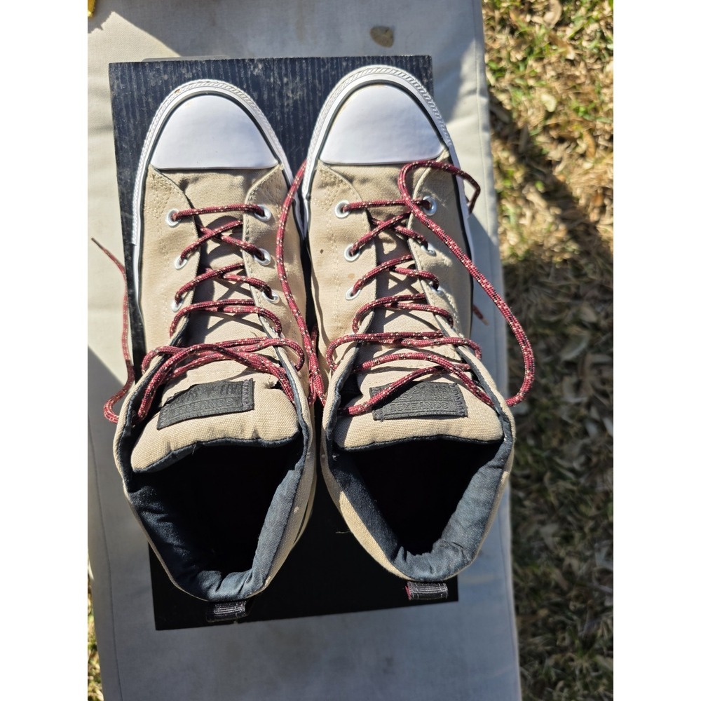 Mens 12 Converse Chuck Taylor All Star Street Mid Khaki Tan White Shoes 162383F - Picture 10 of 12